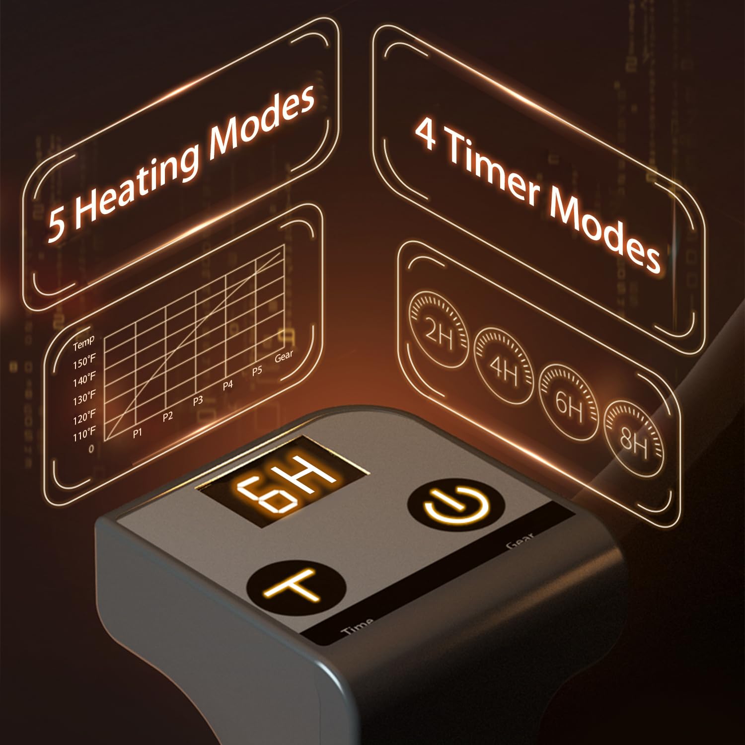 Under Desk Heater, Electric Foot Warmer for Office & Home, Quiet Portable Feet Warmer with Heated Floor Mat, Foot heater with Thermostat and Timer Indoor Use for Foot Leg Grey Cylindrical UEMUSI