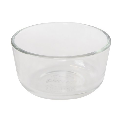 Pyrex 7202 1-Cup Glass Bowls & 7202-PC White Lids (4-Pack) - Made in USA