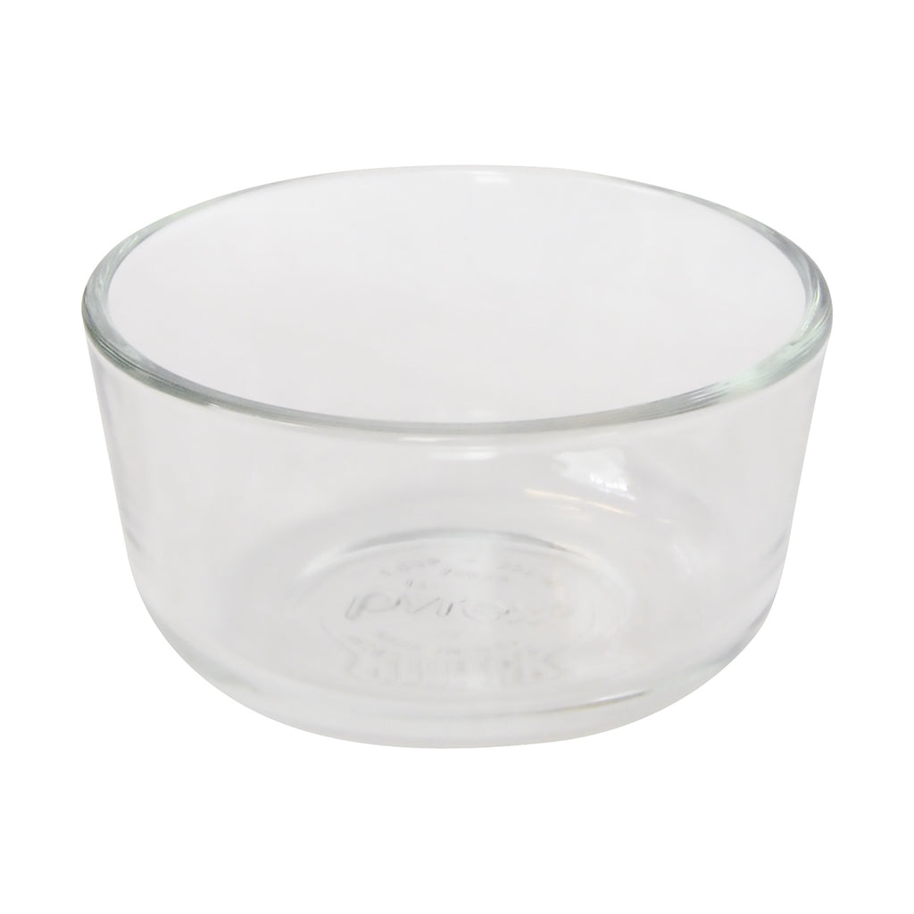 Pyrex 7202 1-Cup Glass Bowl & 7202-PC Dark Blue Lid (4-Pack) - Made in USA