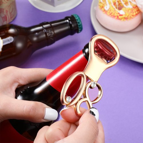 Boao 50 Pcs Birthday Bottle Opener Party Favors Rhinestones Birthday Souvenirs Wedding Anniversary for Guests Beer Opener Party Favors Decoration(Gold,80th Style)