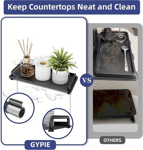 Gypie Toilet Paper Basket - Stylish Bathroom Storage Tray with Handle | Black Color