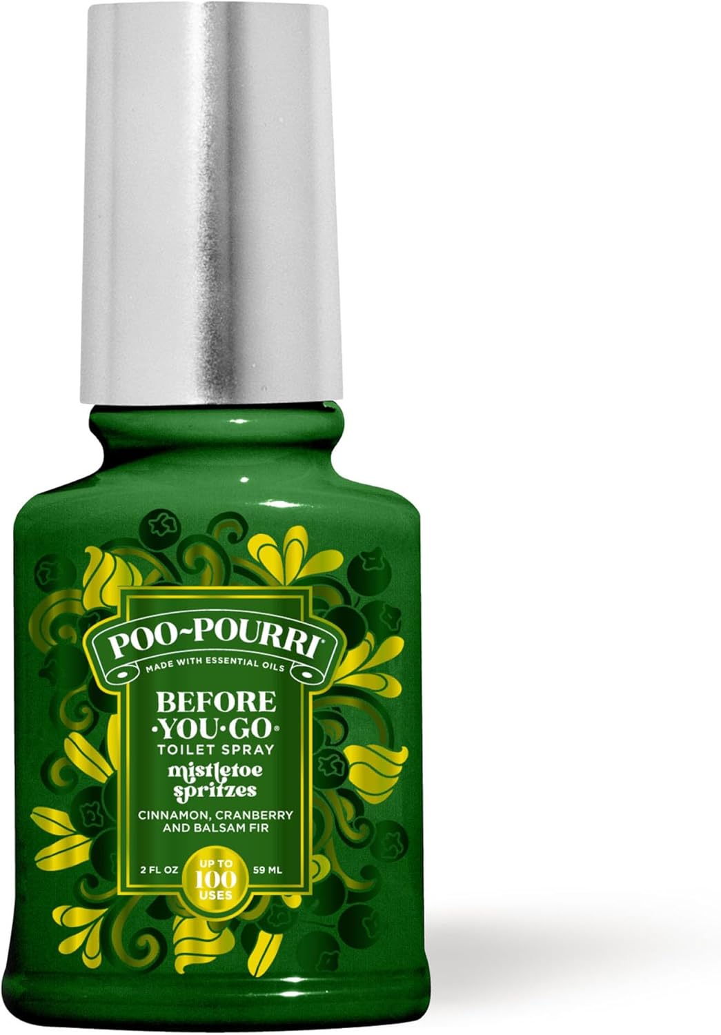 Poo-Pourri Toilet Spray - Mistletoe Spritzes, 2 Fl Oz | Freshen Up with Cypress, Cedar & Smoked Vanilla