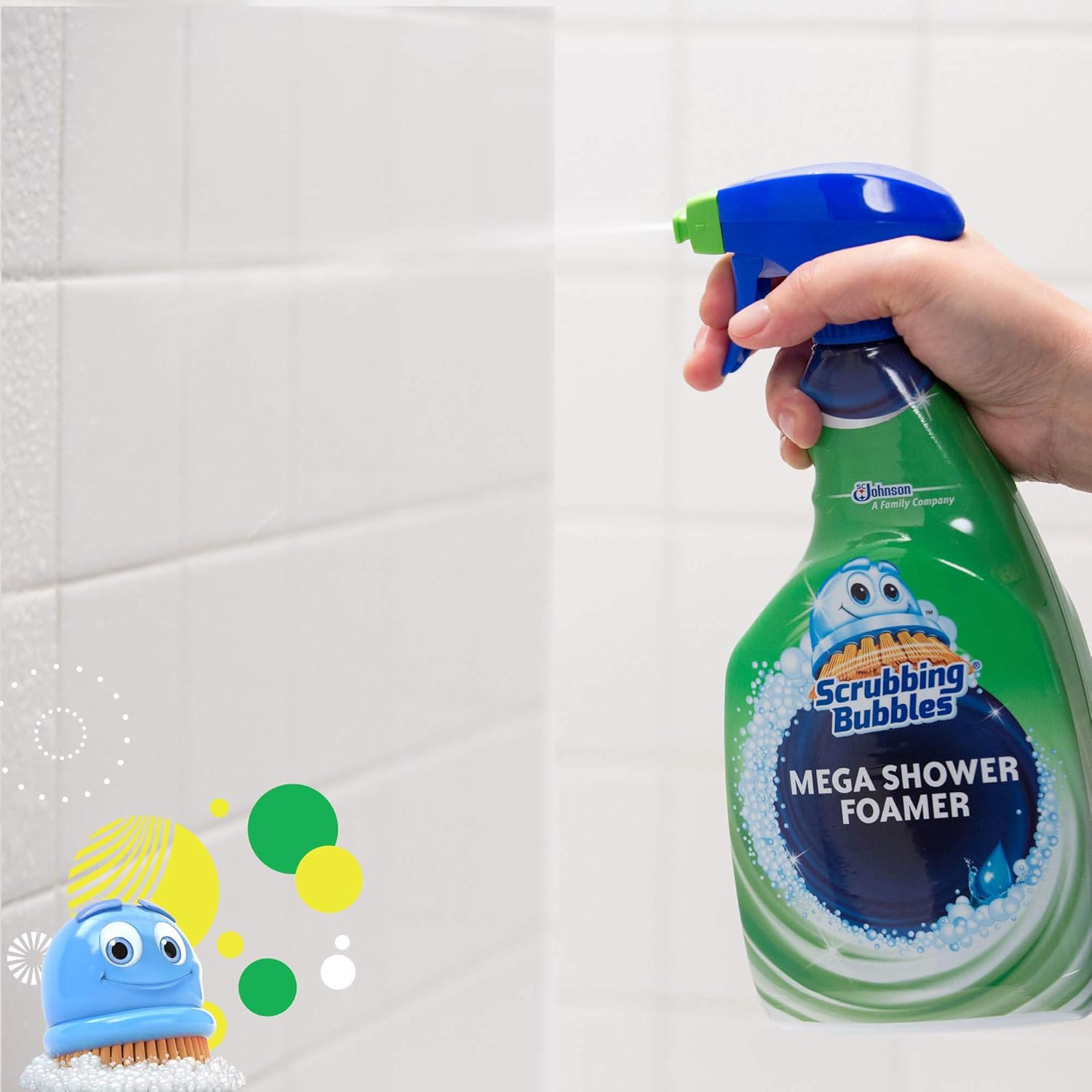 Scrubbing Bubbles Mega Bathroom Cleaner Spray - Foaming Action for Limescale & Soap Scum - 32oz