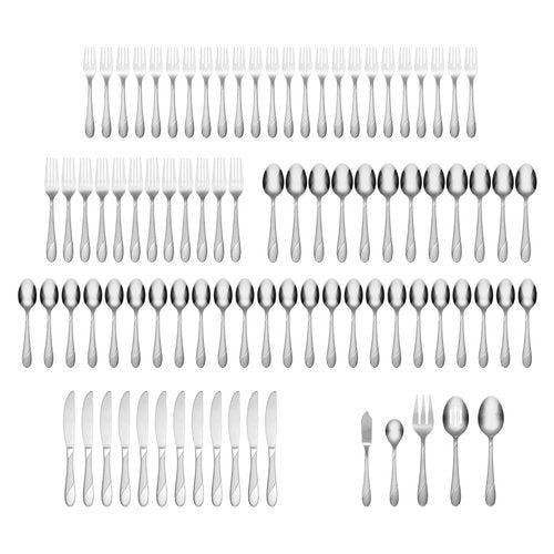 Cambridge 326J2H9BH26 Swirl Sand 89-Piece Flatware Set