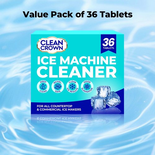 CleanCrown Ice Machine Cleaner (36 Pack), Ice Machine Descaler, Nickel Safe Cleaner and Descaler for Frigidaire, Opal, GE Profile, Kitchenaid Countertop and Nugget Ice Makers