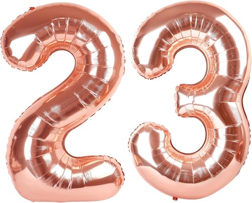 Big 23 Balloons | 40-Inch Rose Gold Number Balloons for Birthdays, Weddings & Celebrations