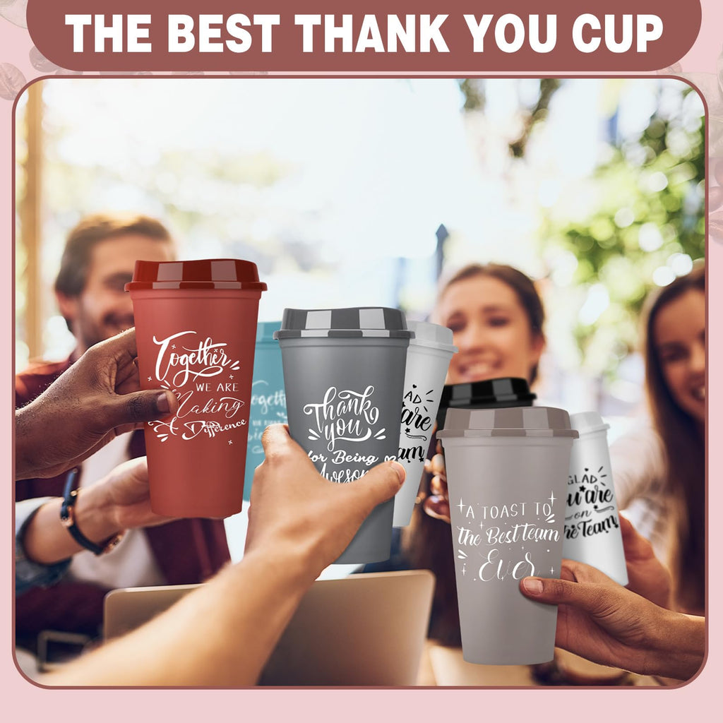 Pickmesh 60 Pcs Teacher Appreciation Gifts Bulk Administrative Professional 16 oz Plastic Tumbler for Mother's Day Appreciation Gifts Reusable Coffee Cups Teacher Employee Volunteer (Varicolored)