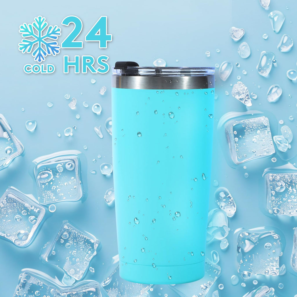 Dongni 20oz Tumbler Bulk Stainless Steel Vacuum Insulated Tumblers with Lid Double Wall Travel Mug Powder Coated Coffee Cup, Suitable for Ice Drinks and Hot Beverage（Mix 12 pack）