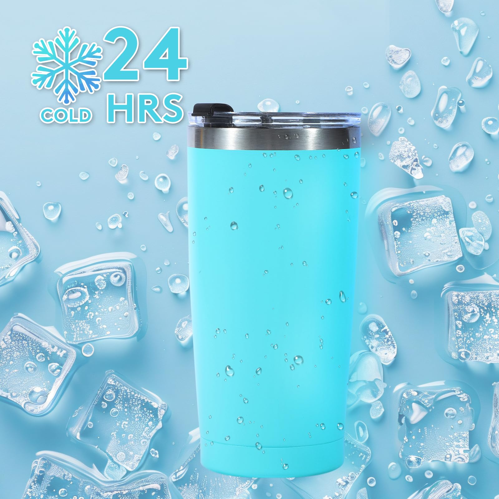 Dongni 20oz Tumbler Bulk Stainless Steel Vacuum Insulated Tumblers with Lid Double Wall Travel Mug Powder Coated Coffee Cup, Suitable for Ice Drinks and Hot Beverage（Mix 12 pack）