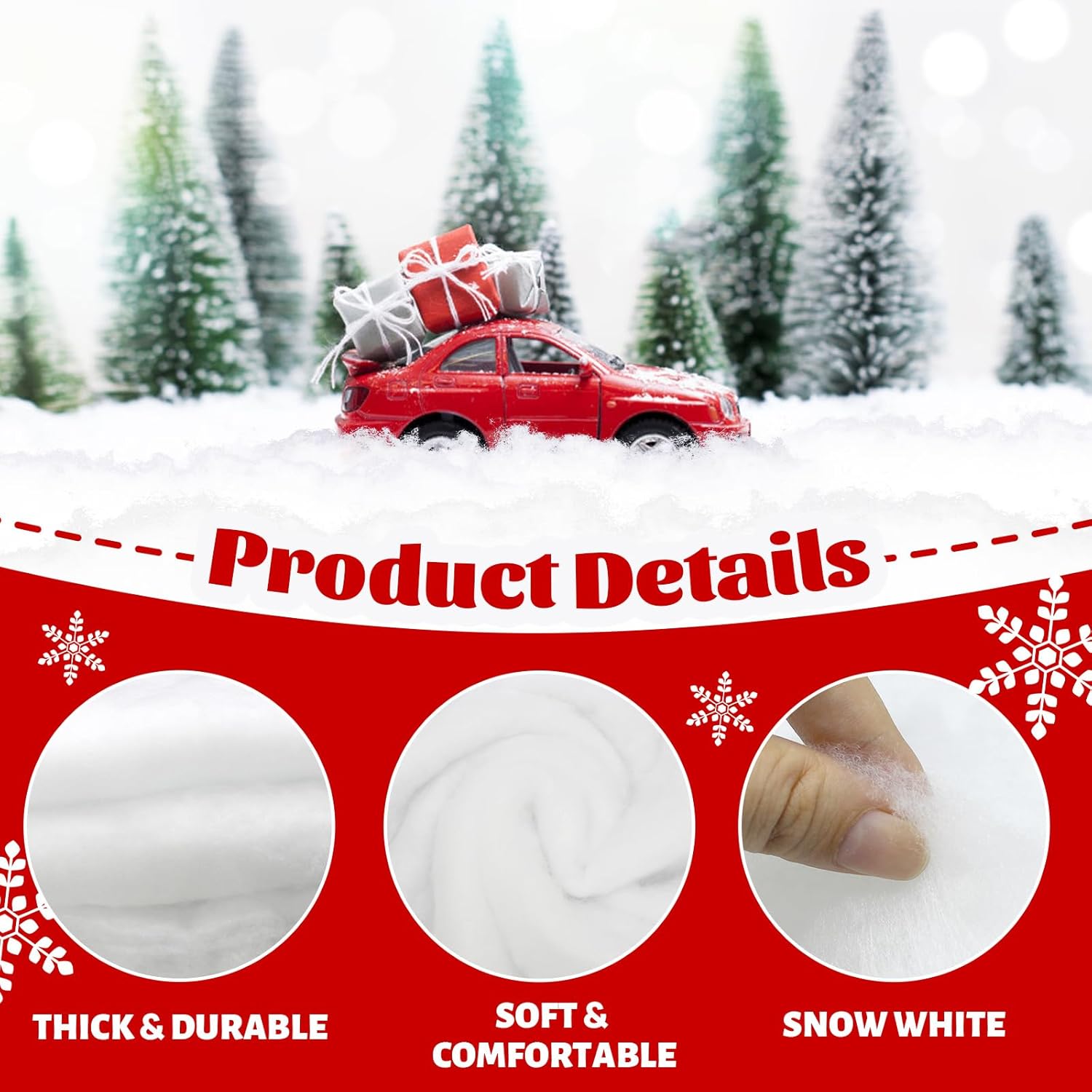 Skiennix Fake Snow Blankets - Perfect for Christmas Village Decor | 31.5 x 94.5 Inches (2 Pcs)