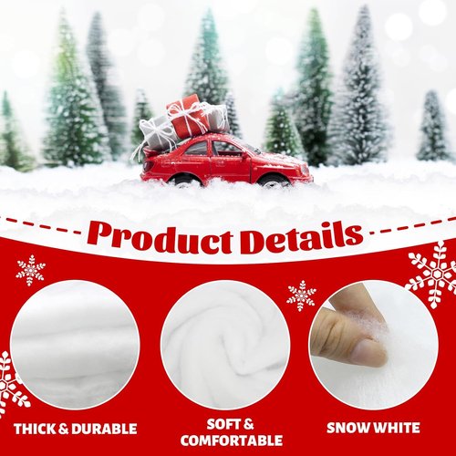 Hifunwu Christmas Snow Blanket - Thick White Soft Fake Snow Cover for Holiday Decor | 8x3 ft