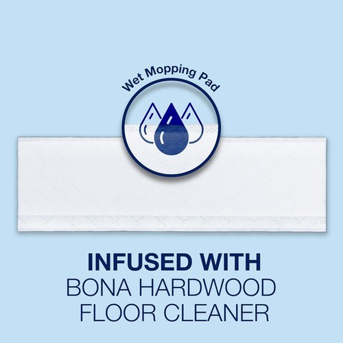 Bona Hardwood Floor Cleaning Pads - 12 Unscented Disposable Pads for Residue-Free Cleaning