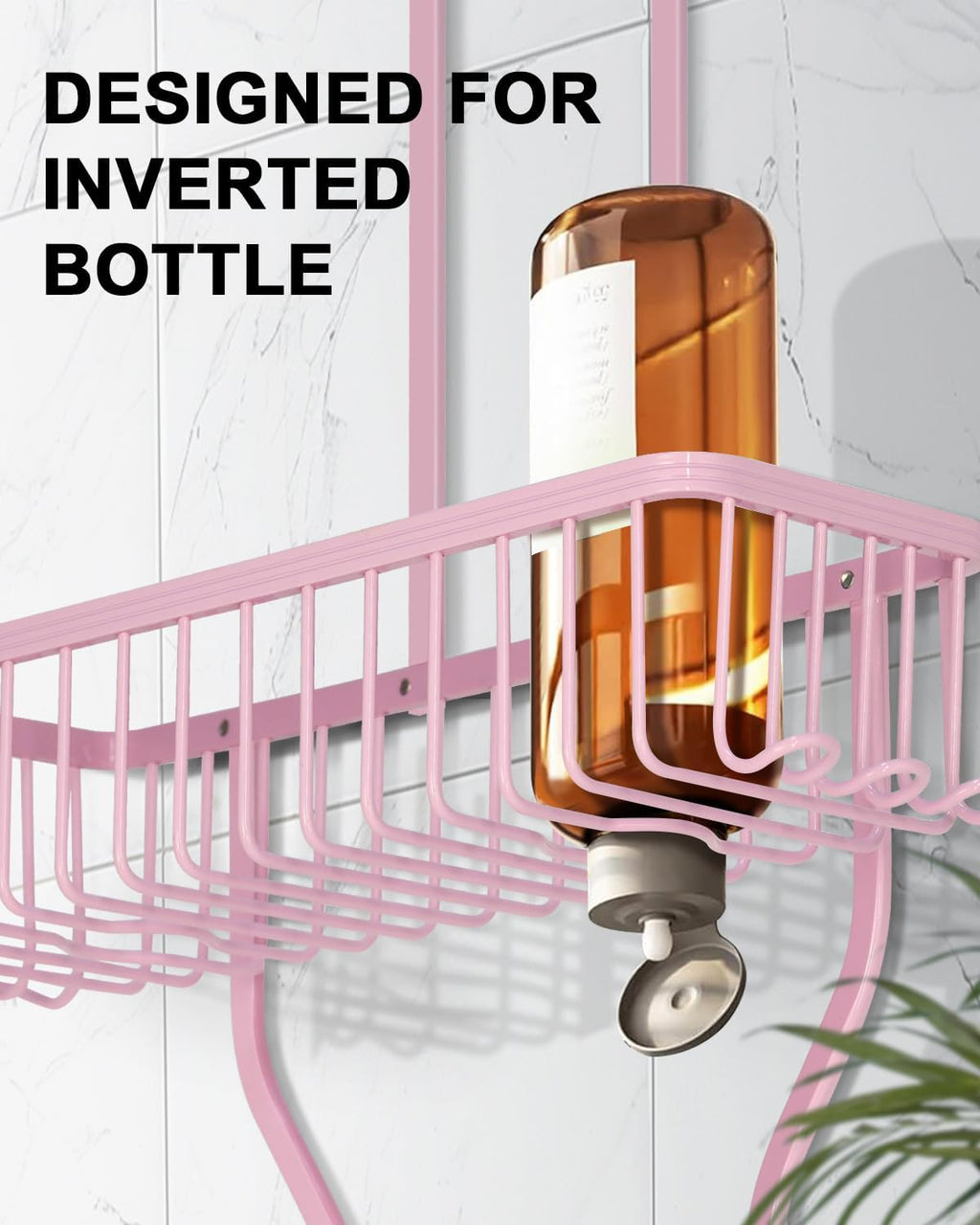 Skiennix Pink Shower Caddy - Rustproof Hanging Organizer with Soap Basket & Hooks | Large 3-Tier Design