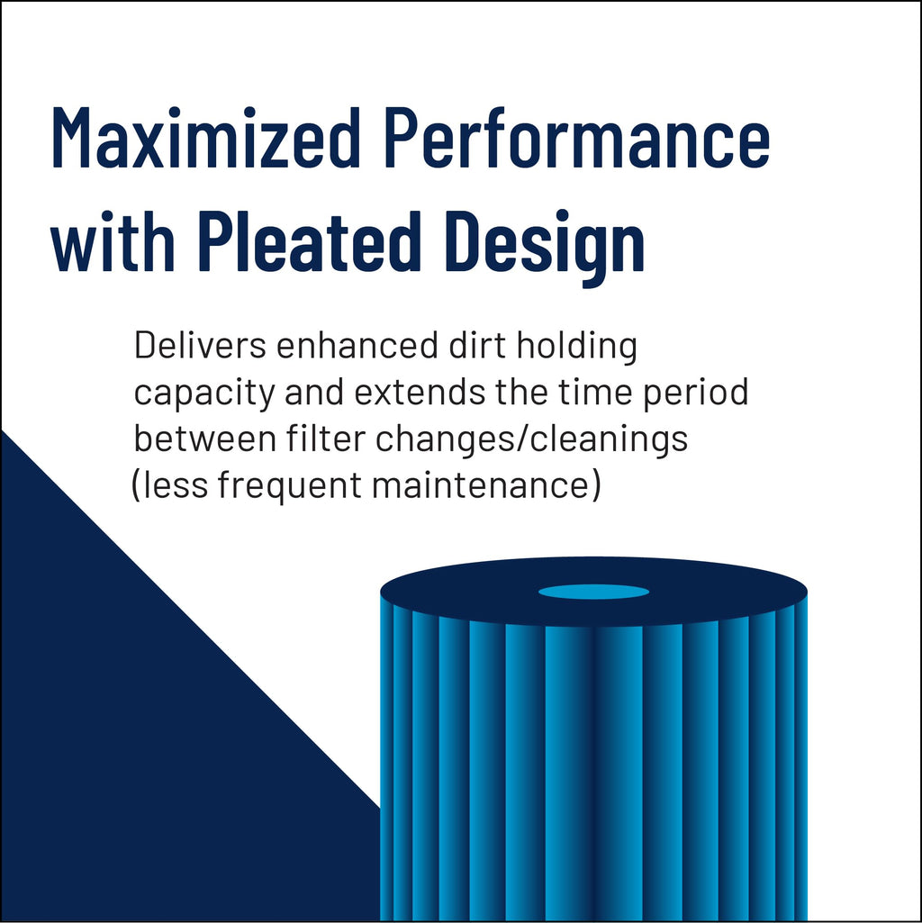Pentair Pentek R30-20BB Big Blue Sediment Water Filter, Whole House Pleated Polyester Filter Cartridge, 20" x 4.5", 30 Micron, White