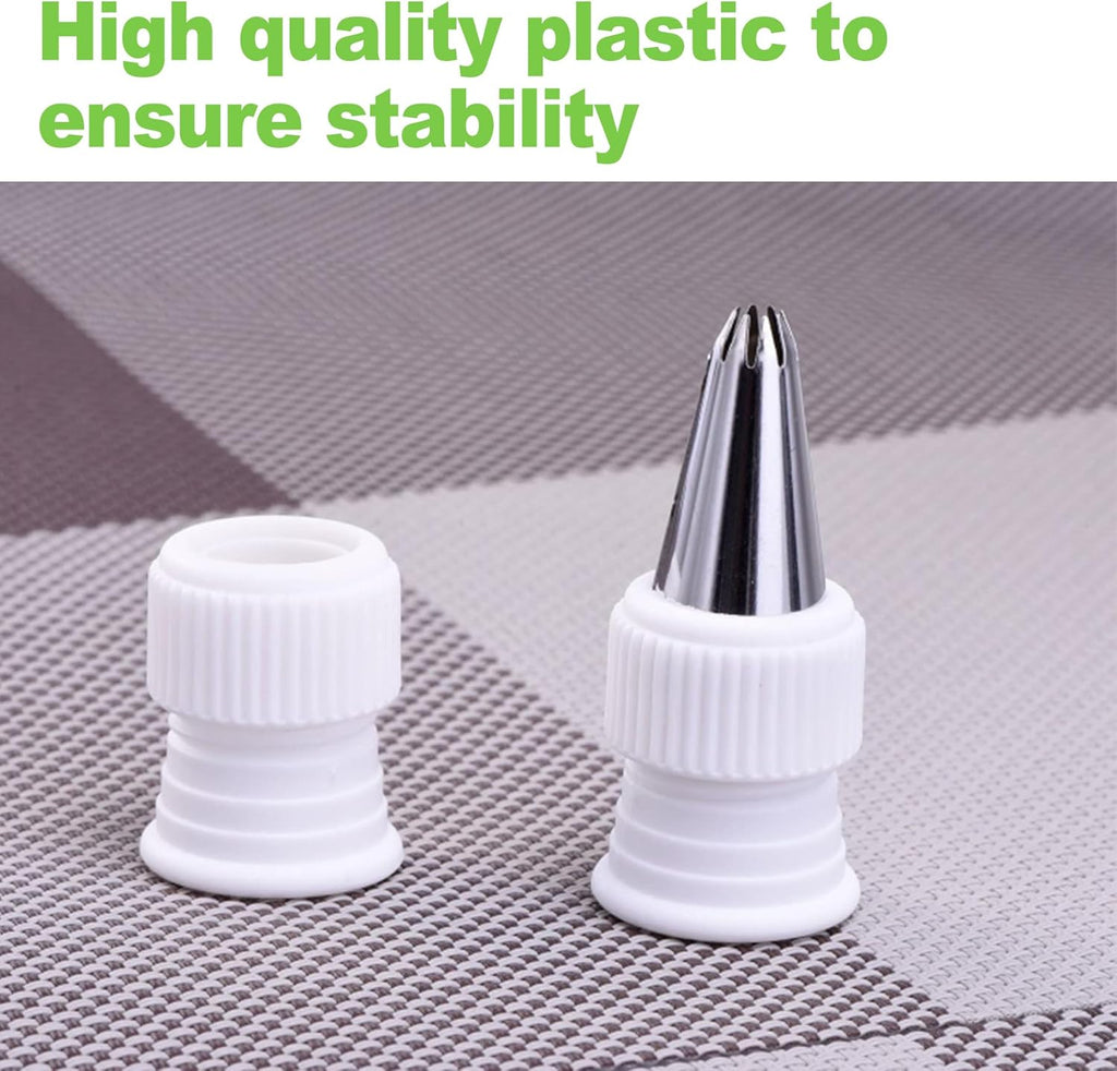 Standard Cake Decorating Couplers by 12 Pcs - Plastic Icing Tip Set for Piping Bags | 1.2 x 1 Inch
