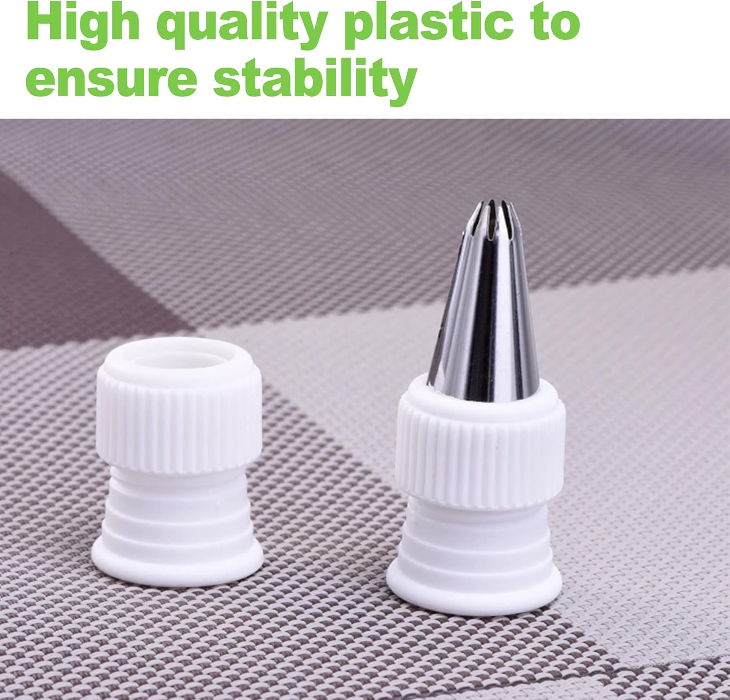 Standard Cake Decorating Couplers by 12 Pcs - Plastic Icing Tip Set for Piping Bags | 1.2 x 1 Inch