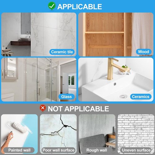 JINSHUNFA Heavy Duty Adhesive Wall Hooks - 13LB No Drill Transparent Waterproof | 8 Pack for Bathroom & Kitchen