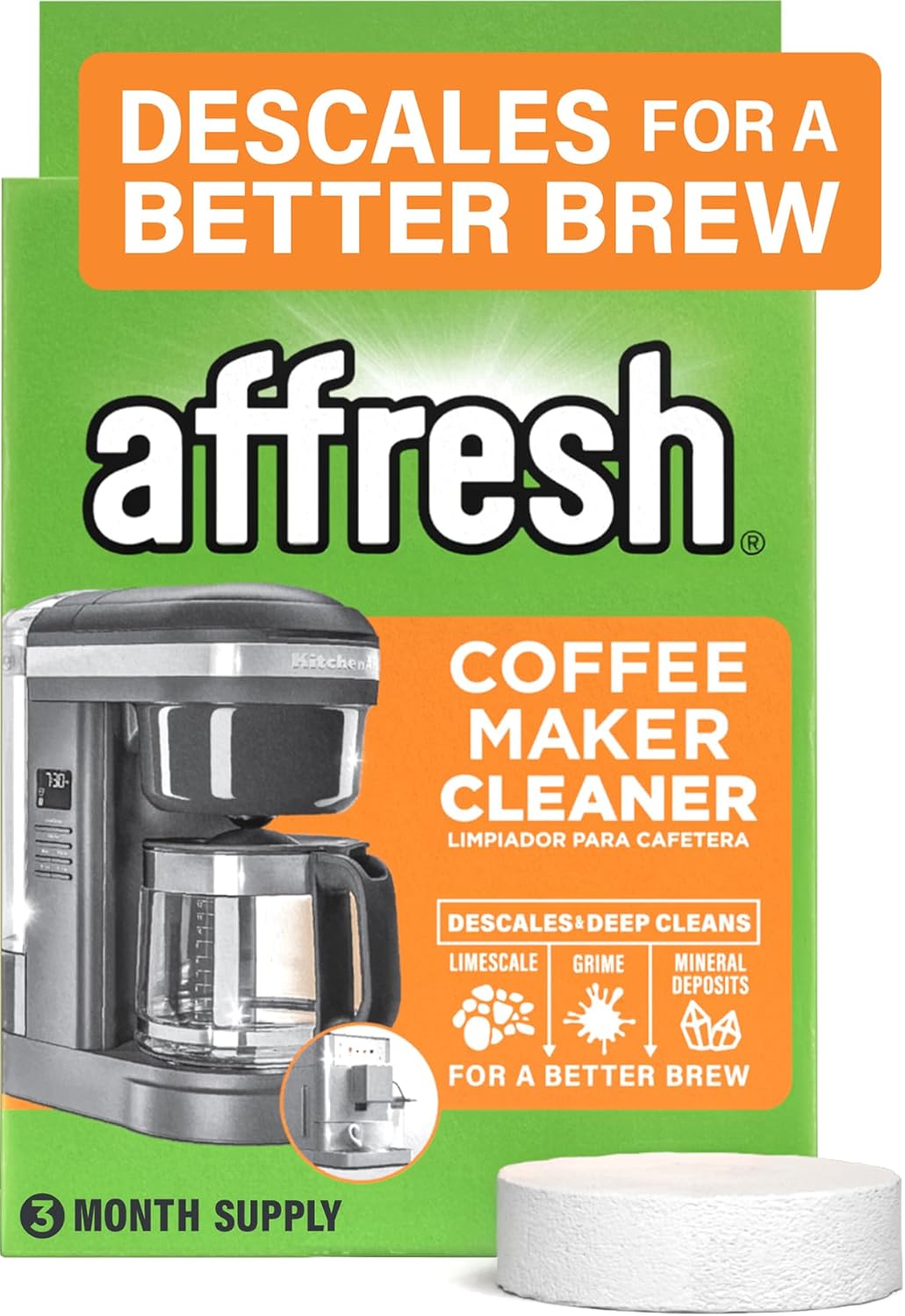 Affresh Coffee Maker Cleaner - Descaling Tablets for Drip, Pod & Espresso Machines | 3 Count