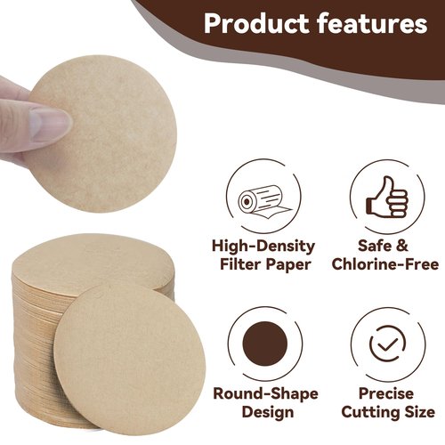 Coffee Filters Compatible with OXO Cold Brew Coffee Maker, 500 Pcs Round Unbleached Paper Filters for OXO 32 Ounce ＆ Compact Cold Brew Maker
