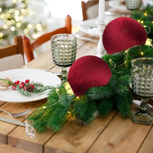 Dark Red Velvet Christmas Tree Ornaments - 15 PCS Large 3.15 Inch Shatterproof Baubles | Flocked Burgundy Decor