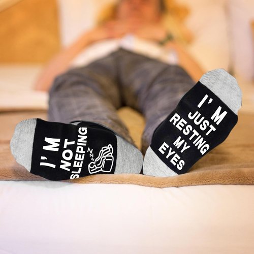 Dealswin Funny Socks - I'm Not Sleeping, Just Resting My Eyes | Perfect Birthday or Father's Day Gift for Dad