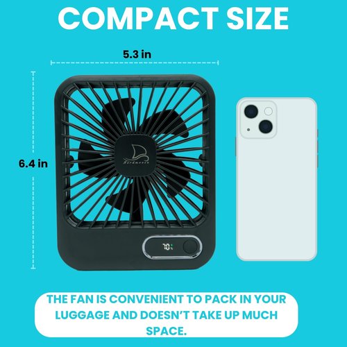 Cruise Fan Cabin Approved - Magnetic Hook Included To Hang On Walls - Portable USB Rechargeable & Plug-In, Timer Function & 5-Speed Adjustable, White Noise, Long Battery Life, Perfect for 2026 Cruises