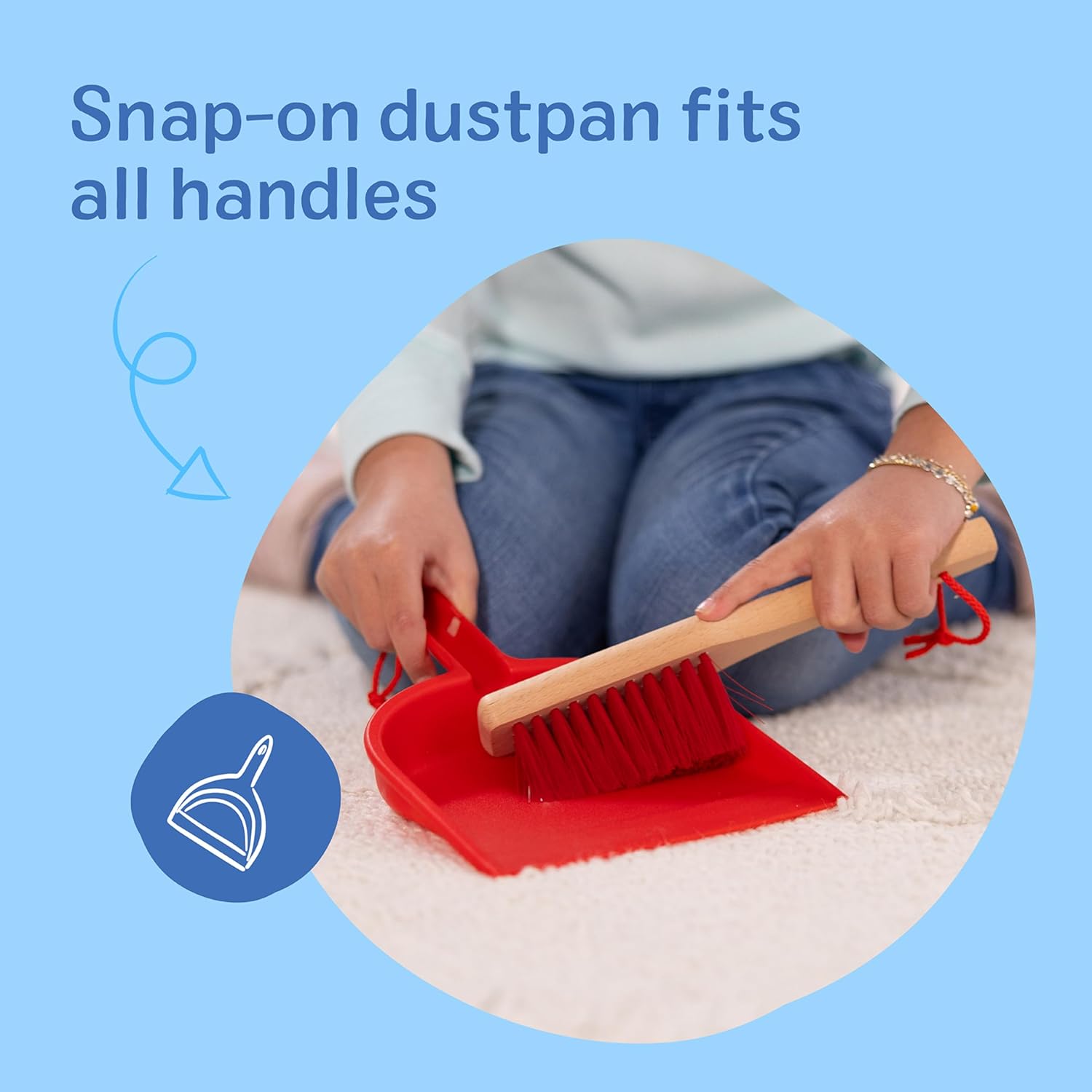Melissa & Doug Toddler Cleaning Set - 6-Pc. Dust Sweep Mop with Broom & Accessories for Kids 3+
