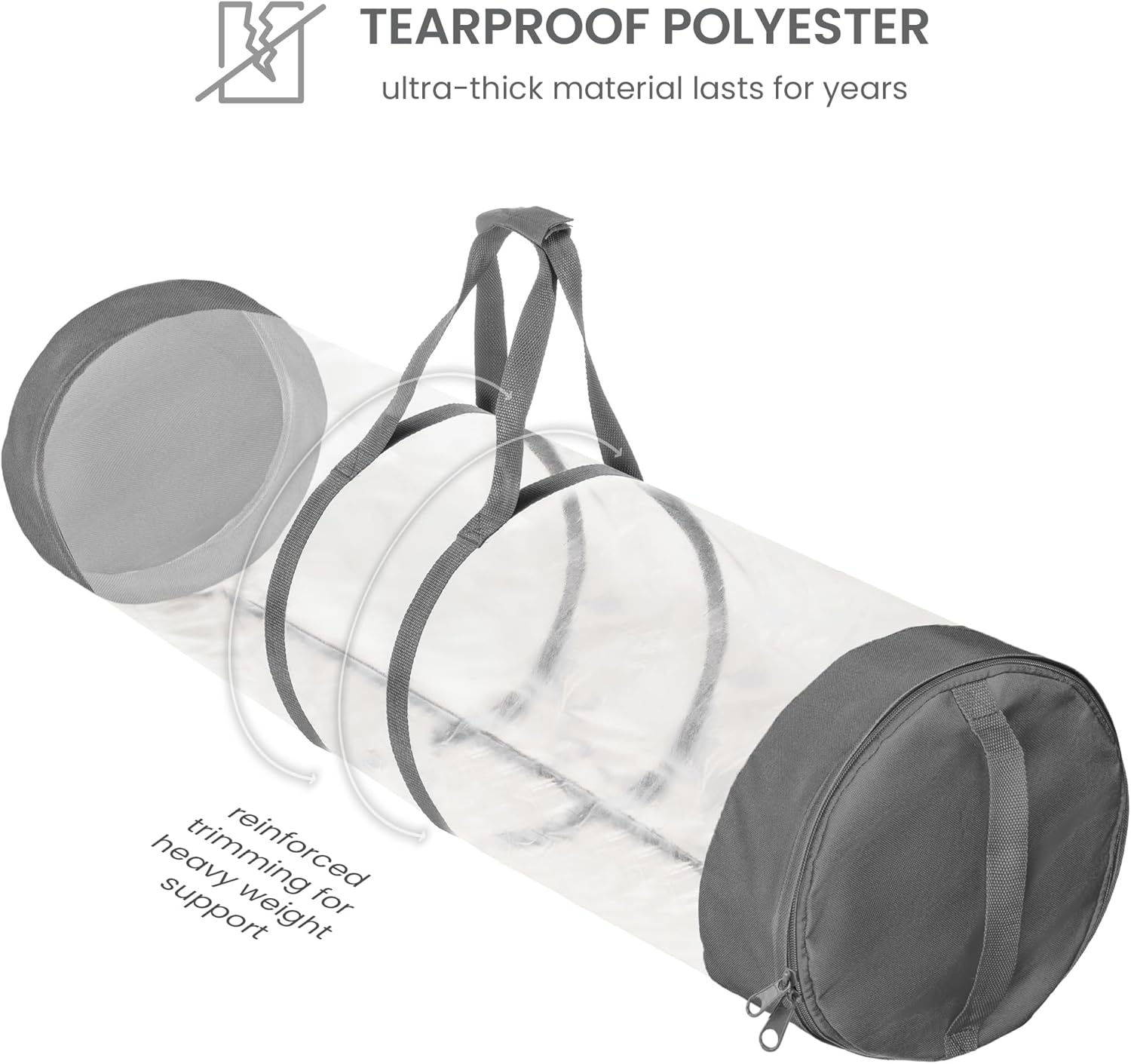 ZOBER Gift Wrap Storage Organizer - 40-Inch Round Wrapping Paper Holder | Durable PVC & 600D Oxford Fabric - Gray