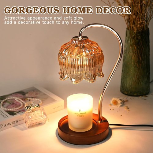 Funistree Flower Candle Warmer Lamp - Dimmable with Timer | Perfect Gift for Mother's Day & Home Decor