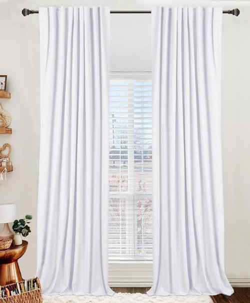 100% Blackout Shield Blackout Curtains - Thermal Insulated 2 Panels Set, 50" W x 63" L, Bright White