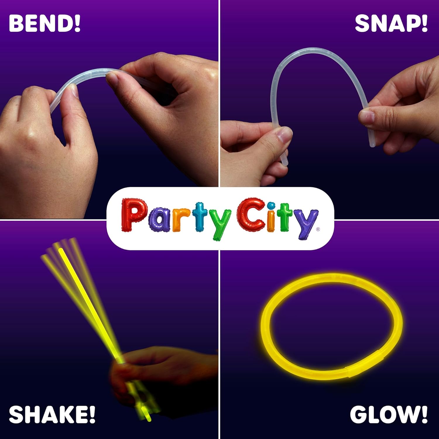 Party City 500 Glow Sticks - Neon Glow in the Dark Party Supplies | Connectors, Bracelets & Necklaces for Kids & Adults