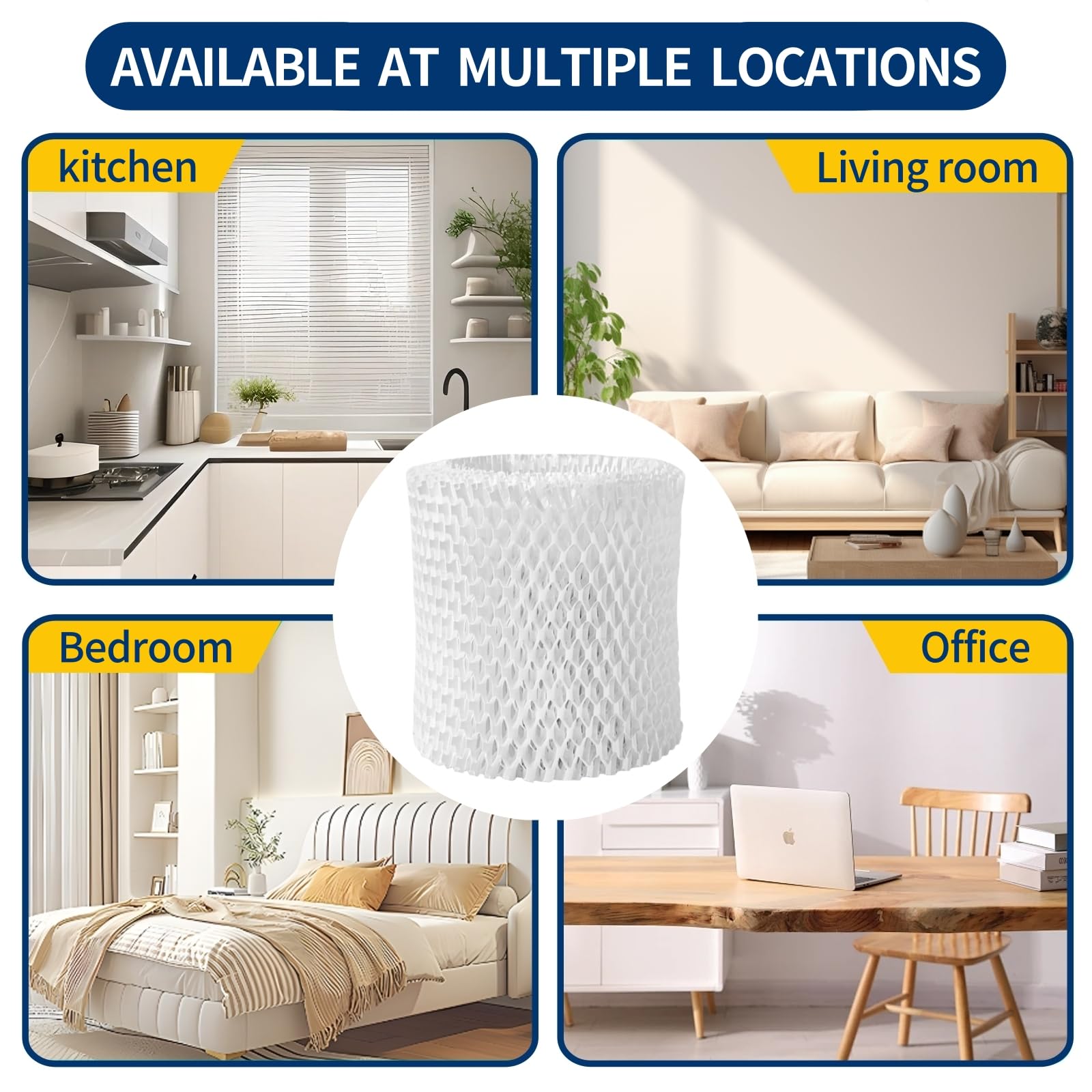 Gazeer Humidifier Replacement Filter Compatible with Canopy Bedside and Nursery Humidifier,Made with Wood Pulp, Paper Filter, 4-Pack