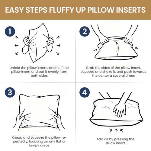 BHZ Throw Pillows 20x20 Euro Pillow Inserts Set of 2, Down Feather Alternative Pillow Inserts, Decorative Soft Large Square White Throw Pillows Insert for Couch Bed Dorm Sofa with Breathable Cover