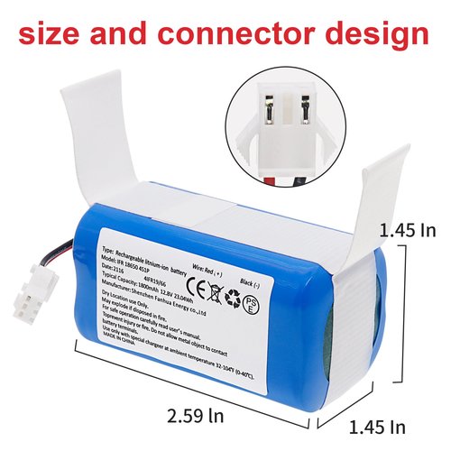 Fanhua Replacement Battery for Lefant M210 M210B M210P M213 M213S Robot Vacuum Cleaner 1800mAh 12.8V