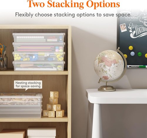 Lifewit Paper Organizer Storage - Multi-Purpose Plastic File Box with Latching Lids | 32 x 23 cm Clear