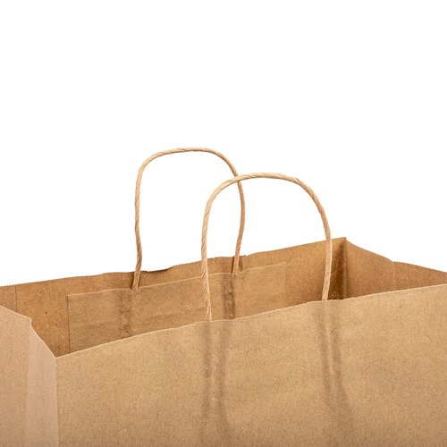 AmerCareRoyal Kraft Paper Bags with Twisted Handles, 13" x 7" x 13", Case of 250