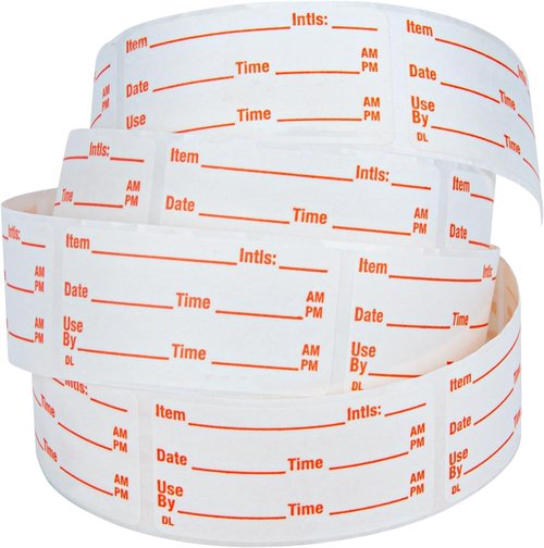 L LIKED Dissolvable Food Storage Labels - 500 Stickers, 1 x 2 Inch, Ideal for Containers (Red)