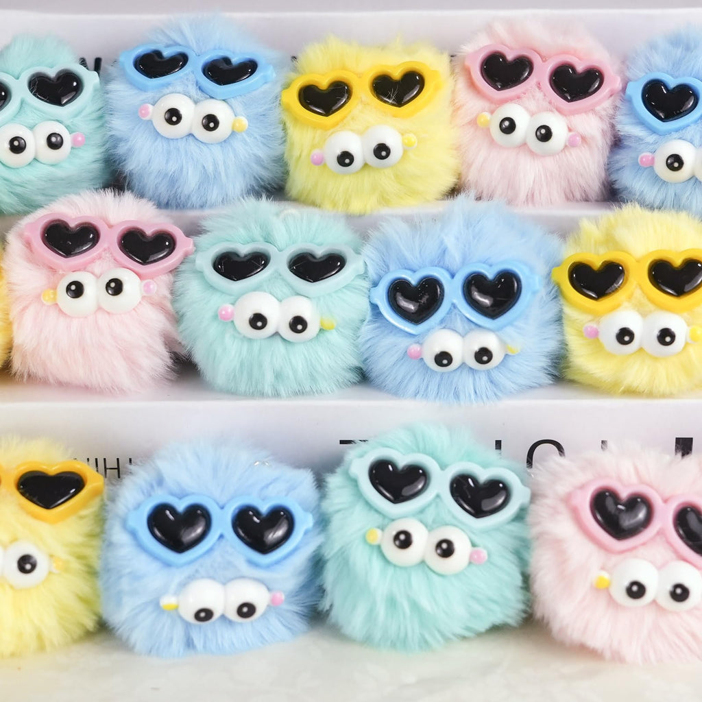 QYESQ Valentines Day Gifts for Kids - 24 Pack Cute Plush Toys Keychains, Valentines Day Cards for Kids Boys Girls Toddlers School Classroom Friends Exchange Party Favors