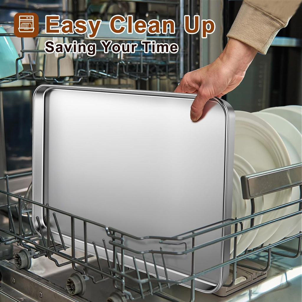 Skiennix Extra Large Stainless Steel Baking Sheet - Nonstick, Warp Resistant, Dishwasher Safe (20" x 14" x 1")