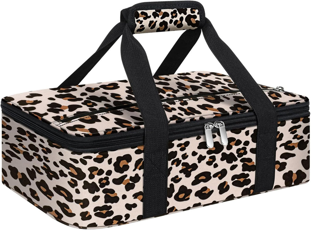 Skiennix Insulated Casserole Carrier - Portable Hot/Cold Food Tote for Potluck Parties | Fits 9" x 13" Dish - Leopard