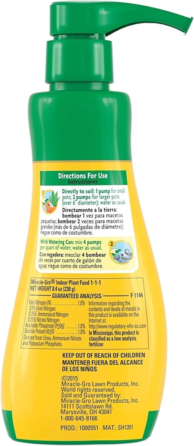 Miracle-GRO Liquid Plant Food - Fast-Acting Nutrients for Thriving Plants | 8 oz Bottle