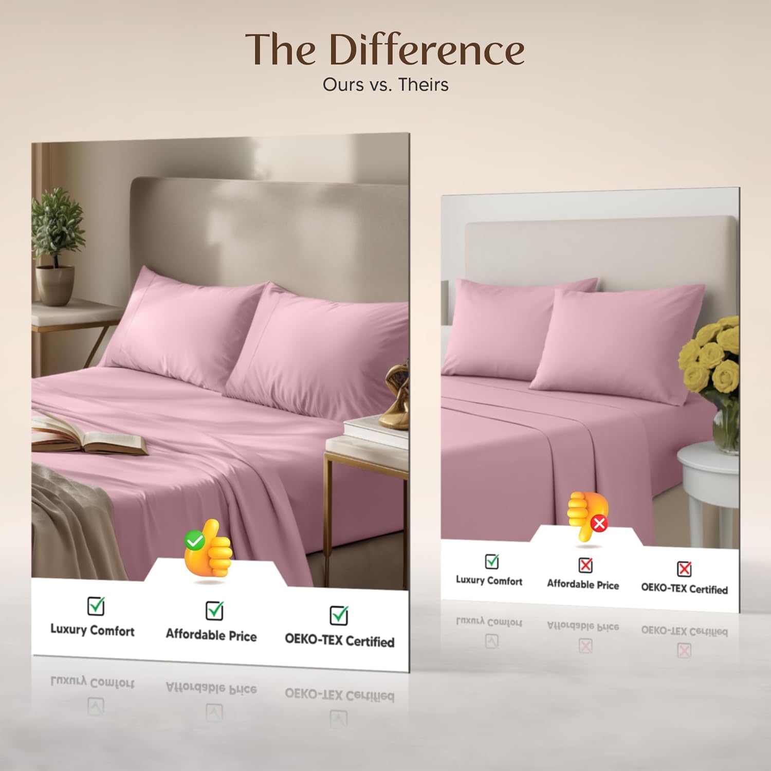 Utopia Bedding Twin Sheet Set - Soft & Breathable Microfiber, 3-Piece in Crystal Pink | Oeko Tex Certified