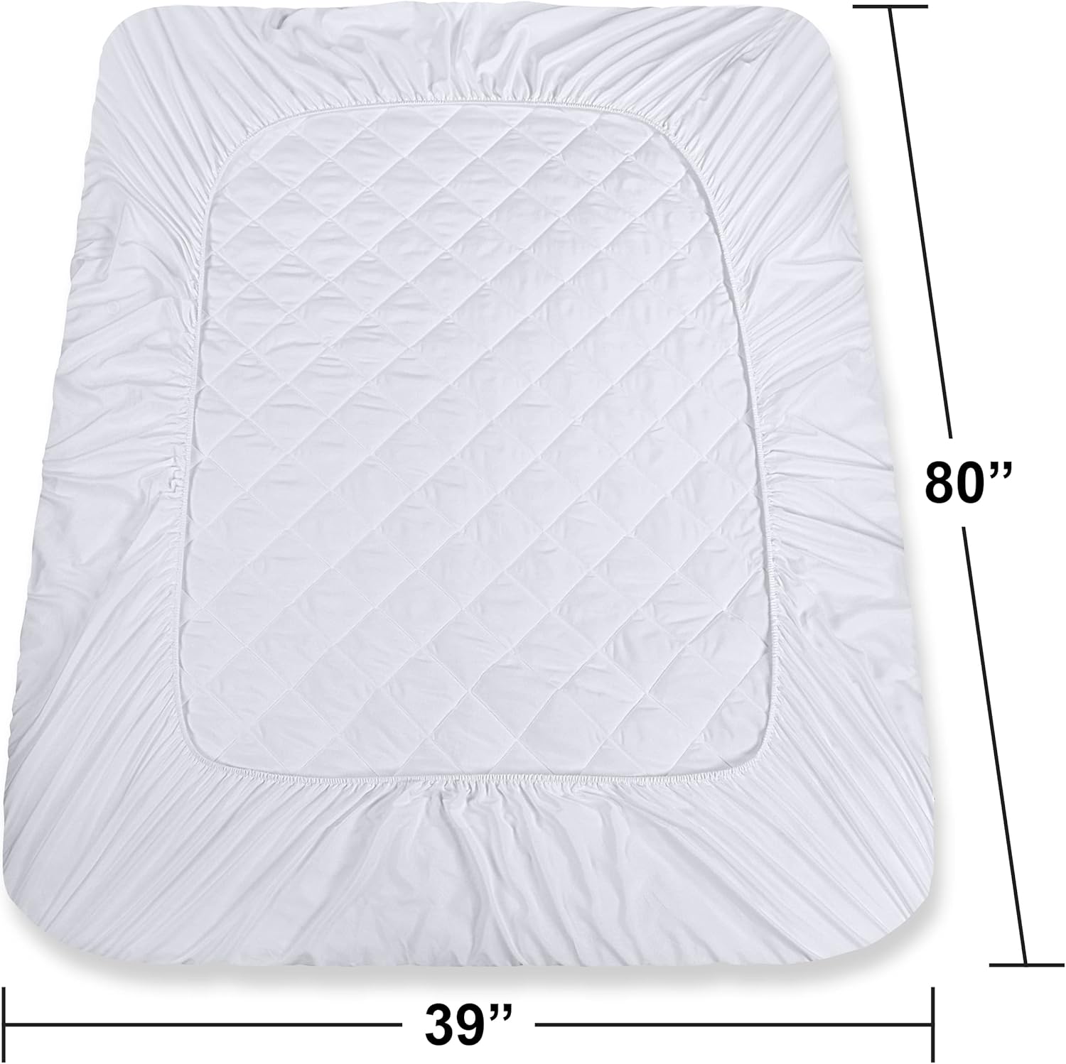 Utopia Bedding Twin XL Quilted Fitted Mattress Pad - Deep Pocket Protector, Machine Washable (White)