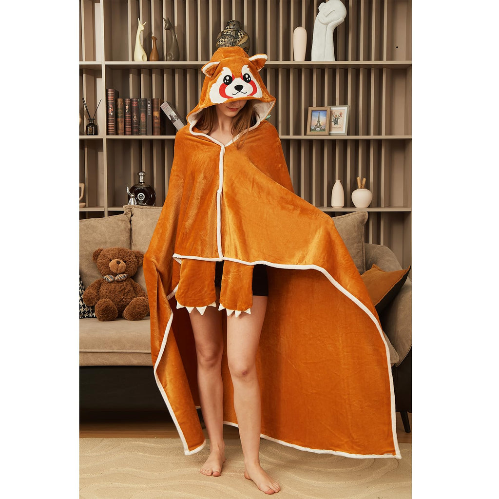 Red Panda Wearable Blanket Cute Animal Blanket Hoodies for Adults Red Panda Costume Funny Gifts for Women Men