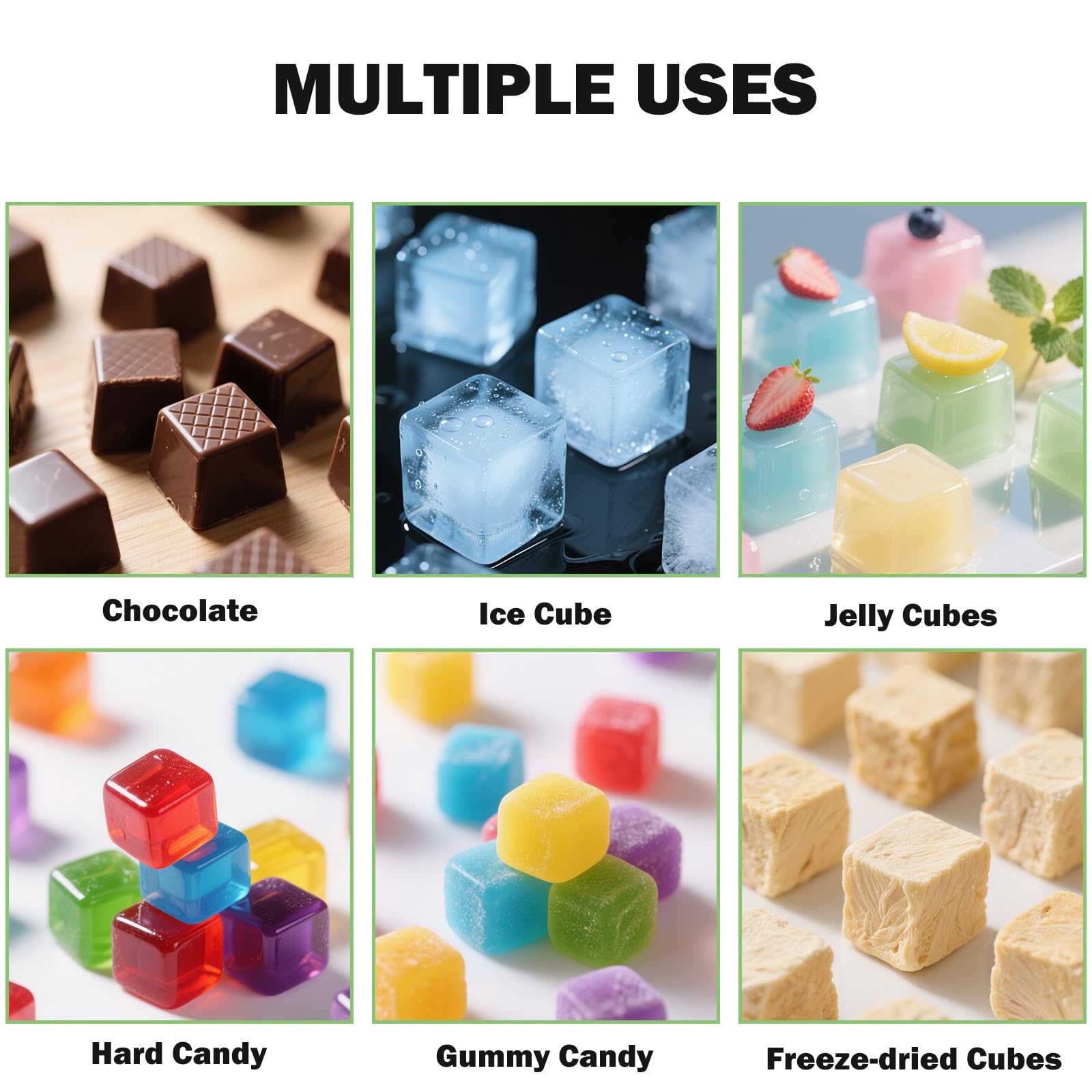 5 Pcs Silicone Food Molds for Harvest Right Freeze Dryer Medium Square Trays BPA-Free Reusable for Fruit Vegetable Ice Cubes Chocolate Candy