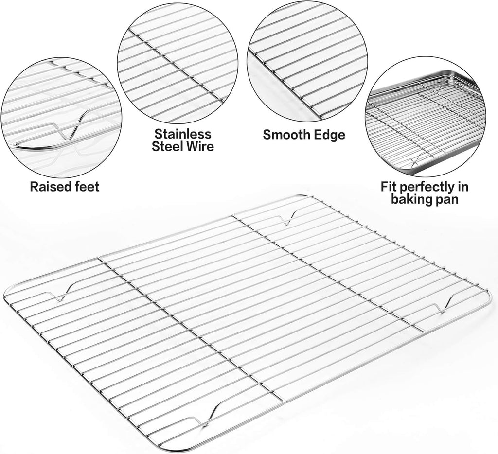 MCIRCO Glass Baking Dish Set - 8 Pcs with Lids & 9 Pcs Stainless Steel Baking Sheet Tray Set | Perfect for Cooking & Baking