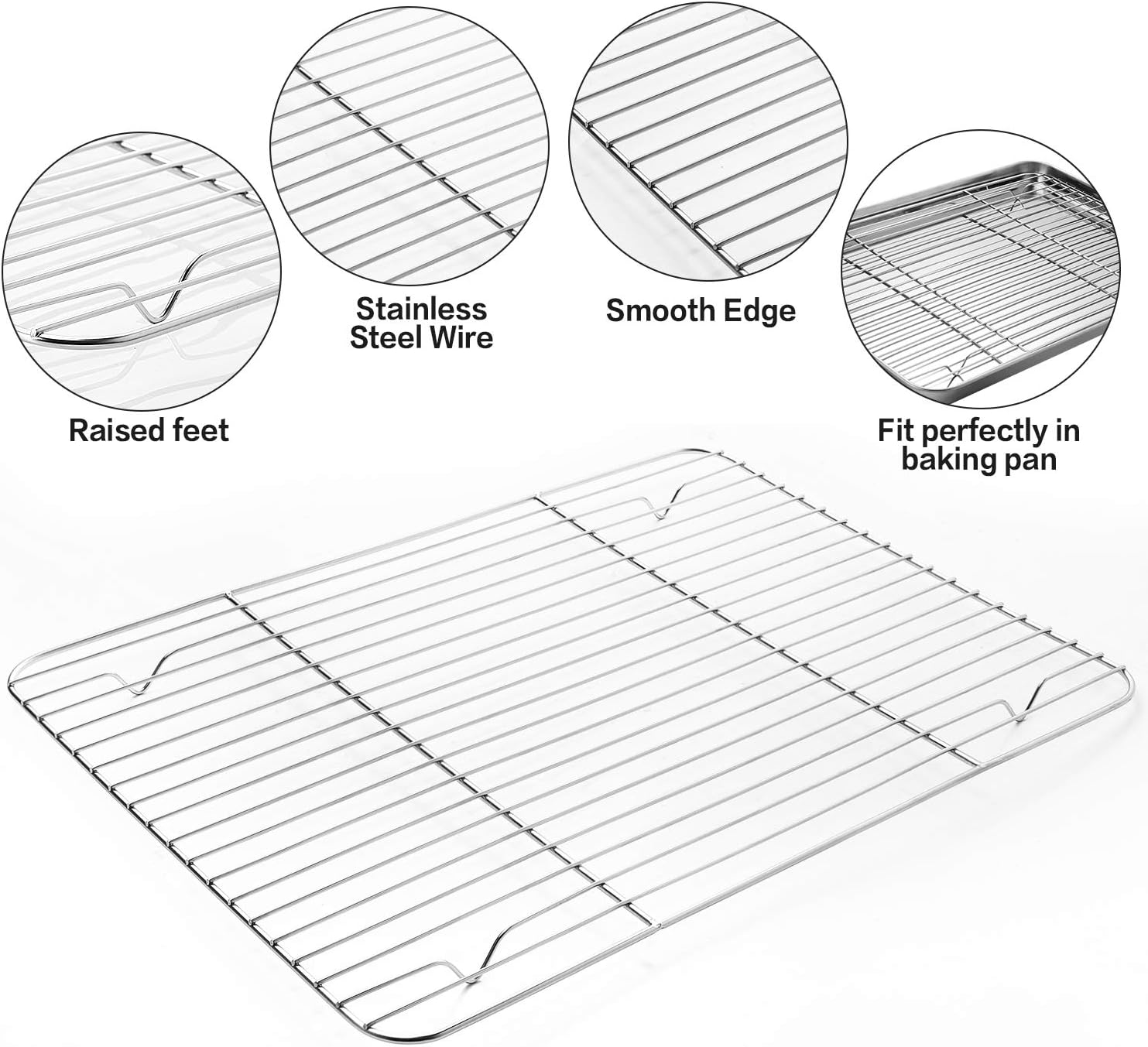 MCIRCO Glass Baking Dish Set - 8 Pcs with Lids & 9 Pcs Stainless Steel Baking Sheet Tray Set | Perfect for Cooking & Baking