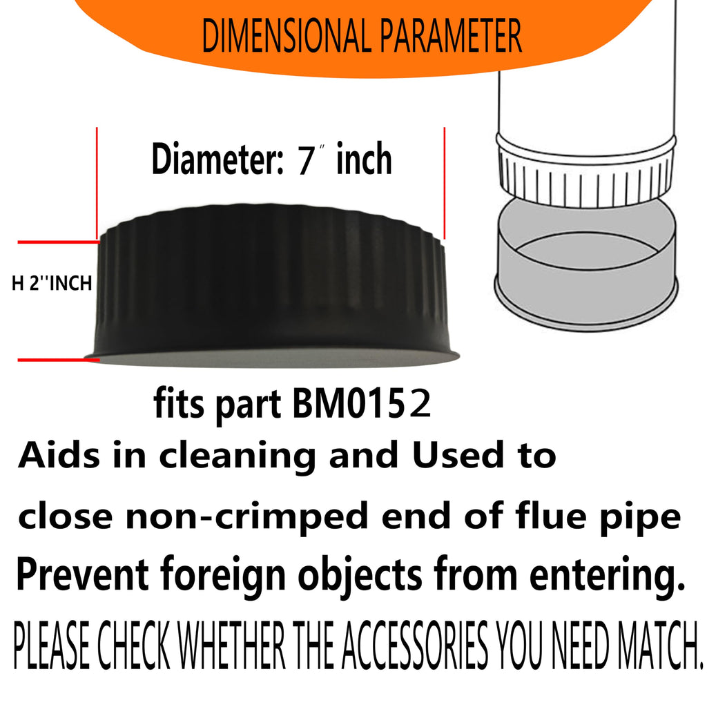 lrnyso corrugate Flue Cover Cap，Indoor Chimney Pipe Cap，Round Chimney Stove Pipe Plug，Stove Pipe Cap BM0152 7 inch Fireplace Chimney Pipe 24Gauge