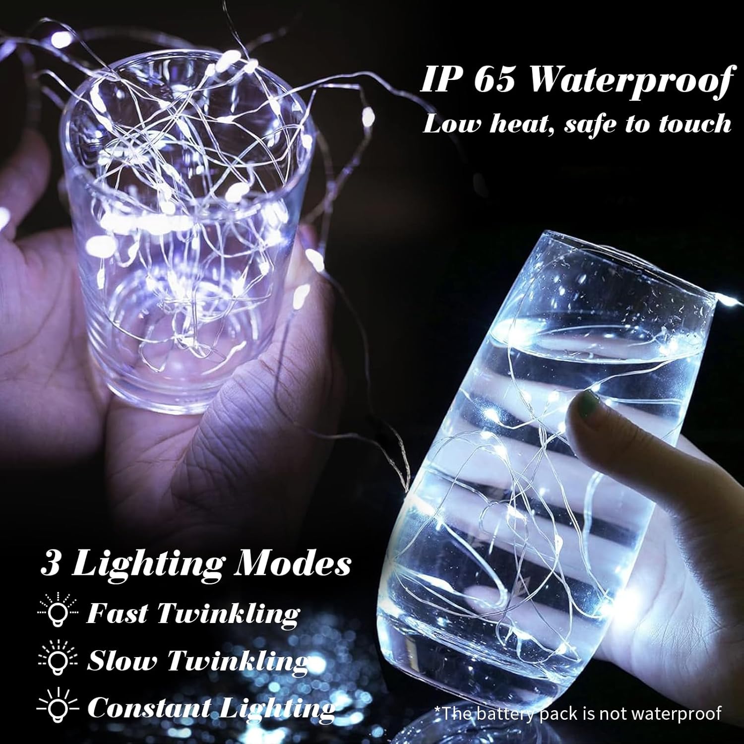 ZGWJ Fairy Lights - 8 Pack Battery Operated 7ft Mini LED String Lights | 3 Modes for Parties & Decor