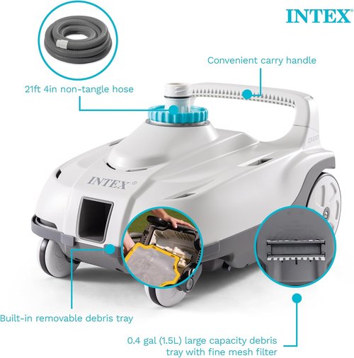 Intex 28006E ZX100 Automatic Pool Cleaner - Ideal for Large Pools | Effortlessly Cleans Floor & Removes Debris